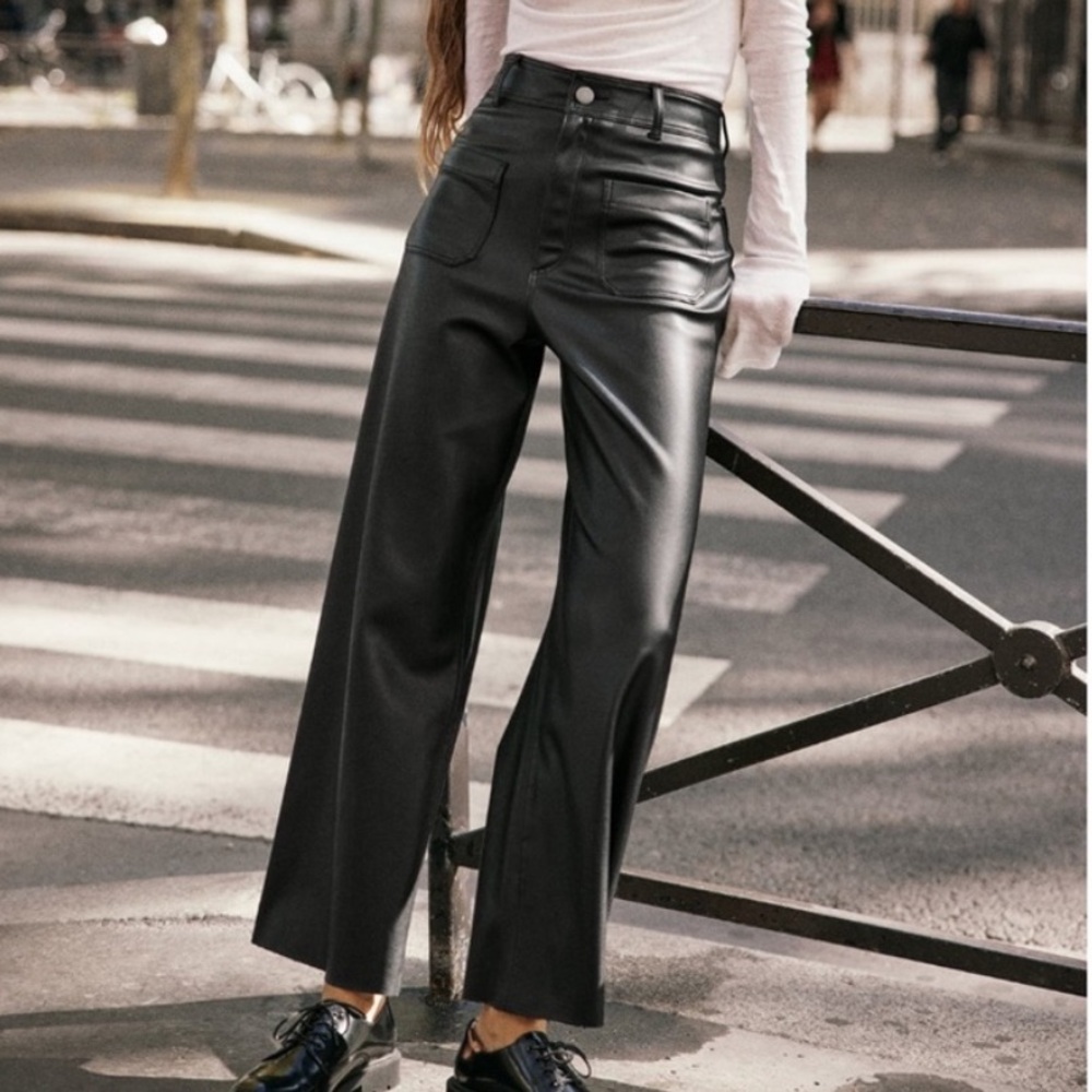 Black Faux Leather Pants